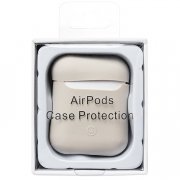 Чехол Soft touch для кейса Apple AirPods (бежевый) — 3
