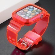 Превью Ремешок для Apple Watch 44 mm прозрачный с кейсом (розовый) &mdash; 2