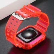 Превью Ремешок для Apple Watch 44 mm прозрачный с кейсом (розовый) &mdash; 3