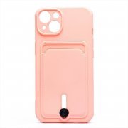 Чехол-накладка - SC304 с картхолдером для Apple iPhone 13 (светло-розовая) — 1