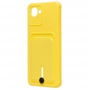 Чехол-накладка - SC304 с картхолдером для Realme C30 (желтая) — 3