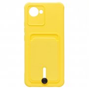 Чехол-накладка - SC304 с картхолдером для Realme C30 (желтая) — 1