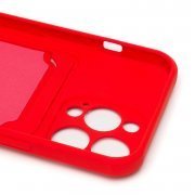 Чехол-накладка - SC304 с картхолдером для Apple iPhone 13 Pro (208492) (красная) — 2