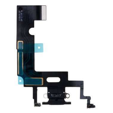 Шлейф для Apple iPhone XR на разъем зарядки/микрофон (черный) Премиум — 2