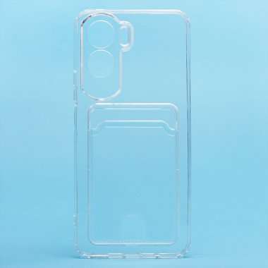 Чехол-накладка - SC276 с картхолдером для Huawei Honor 90 lite (прозрачная) (225729) — 1