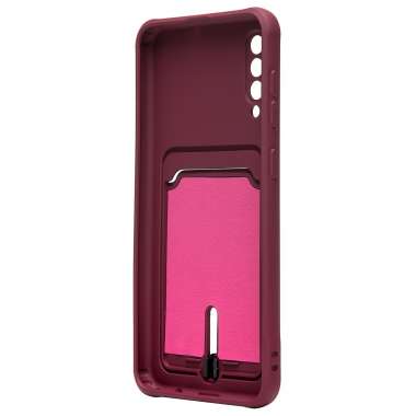 Чехол-накладка с картхолдером для Samsung Galaxy A50 (A505F) (бордовая) — 6
